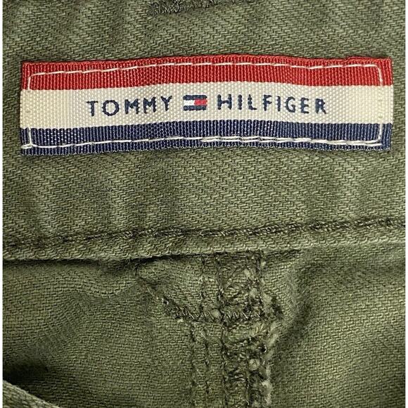 Tommy Hilfiger Button Front Denim Skirt Army Green Womens 2 Minimalist Utility - Picture 3 of 8
